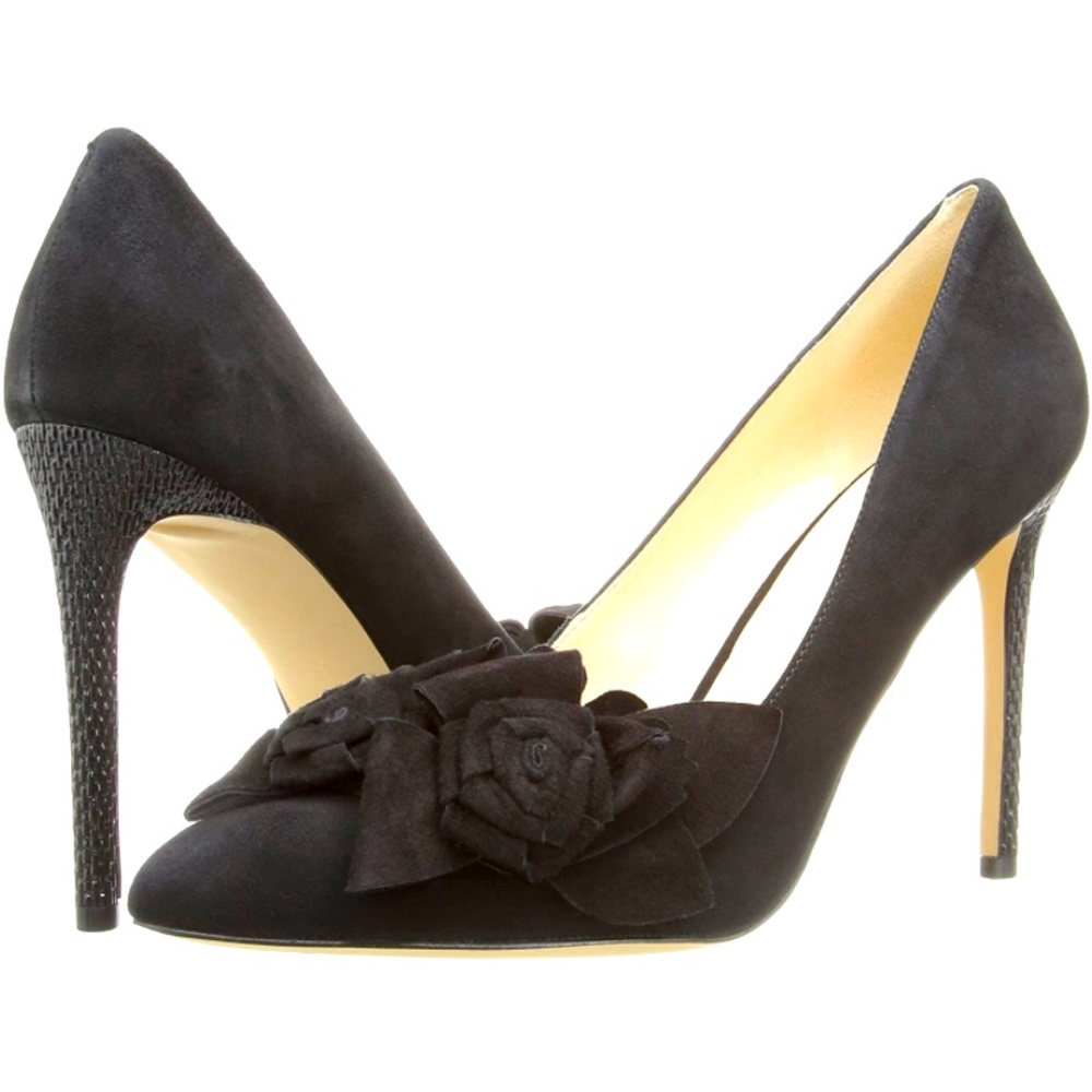 Nine West Oakima Suede Floral Applique Pumps